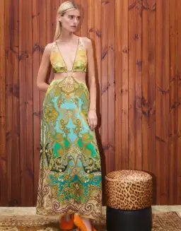 Alemais Clemenza Cut Out Midi Dress Size AU 12  for rent on The Volte - image 1