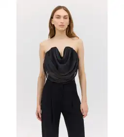 Bianca Spender Liquid Organza Tidal Bustier Top Black Size 10 for rent on The Volte - image 2