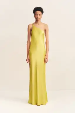 Shona Joy Sofia One Shoulder Cowl Maxi Dress Lime Size 8  for rent on The Volte - image 1