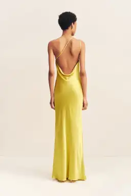 Shona Joy Sofia One Shoulder Cowl Maxi Dress Lime Size 8  for rent on The Volte - image 4