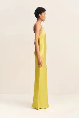 Shona Joy Sofia One Shoulder Cowl Maxi Dress Lime Size 8  for rent on The Volte - image 3