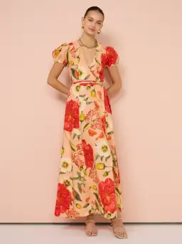 By Nicola Havanna Wrap Maxi Dress Raspberry Punch Size 14 for rent on The Volte - image 1