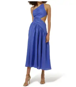 Zimmermann Tropicana Asymmetric Midi Dress in Electric Blue Size 1 / AU 10 for rent on The Volte - image 1