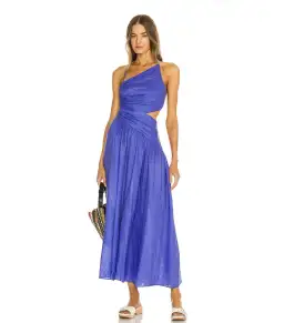 Zimmermann Tropicana Asymmetric Midi Dress in Electric Blue Size 1 / AU 10 for rent on The Volte - image 2