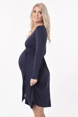 Meamama Navy Long Sleeve Bella Maternity Dress Navy Size 14 for rent on The Volte - image 2