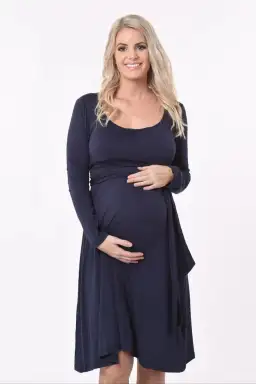 Meamama Navy Long Sleeve Bella Maternity Dress Navy Size 14 for rent on The Volte - image 5