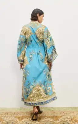 Alemais Cassie Pool Midi Dress in Blue Coral Floral Size 10  for rent on The Volte - image 4