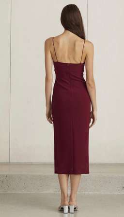 Bec & Bridge - Lea Split Midi dress Burgundy size 10