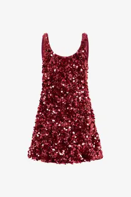 Leo Lin Elaine Mini Dress in Pink Sequin Size AU 6 for rent on The Volte - image 1
