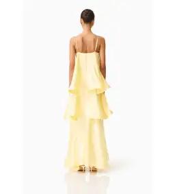 Elliat Tilly Tiered Maxi Dress in Butter Yellow Size S/AU 8 for rent on The Volte - image 3