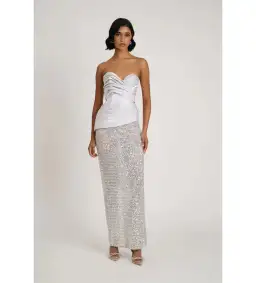 Eliya The Label Gia Maxi Gown Silver Size XS / AU 6 for rent on The Volte - image 1