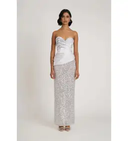 Eliya The Label Gia Gown in Silver Size S/AU 8 for rent on The Volte - image 2