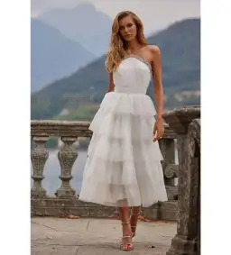 Alamour Barbara Midi Dress White Size L AU 12