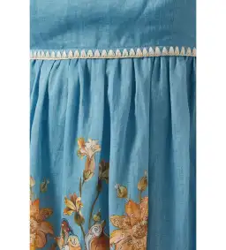 Zimmermann Chintz Tiered Ramie Midi Dress Blue Daisy Size 2 AU 12 for rent on The Volte - image 4