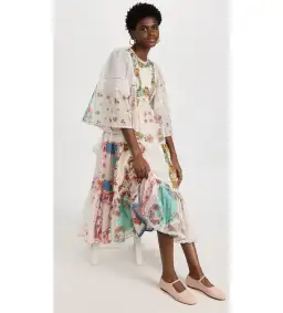 Zimmermann Clover Patched Midi Dress Multi Floral Size 1 AU 10 for rent on The Volte - image 3