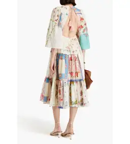 Zimmermann Clover Patched Midi Dress Multi Floral Size 1 AU 10 for rent on The Volte - image 5