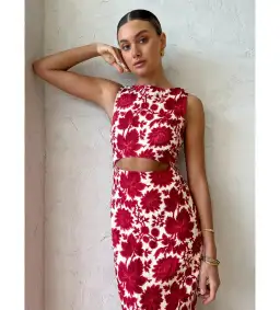 Sir the Label Cinta Cut Out Midi Dress Valentina Floral Size 0 AU 6 for rent on The Volte - image 7