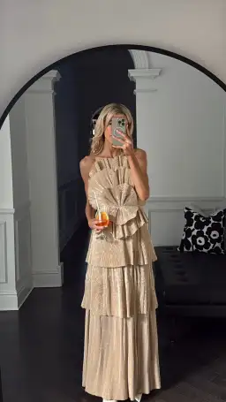 Aje Kyra Gown Gold Size 8 for rent on The Volte - image 3