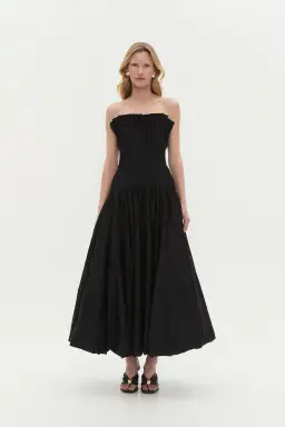 Aje Ivy Bubble Hem Midi Gown Black Size 14