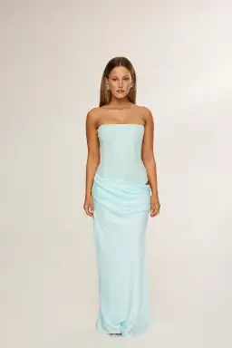 HNTR The Label Huxley Maxi Gown Aqua Size S / AU 8