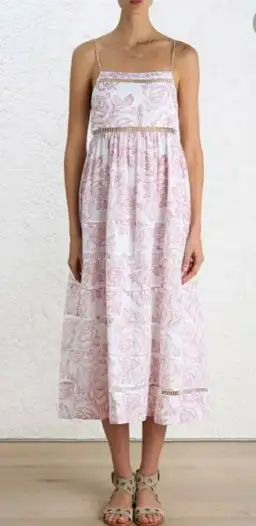 Zimmermann Roza Ladder Picnic Midi Dress Print Size 0 / AU 8 for rent on The Volte - image 1