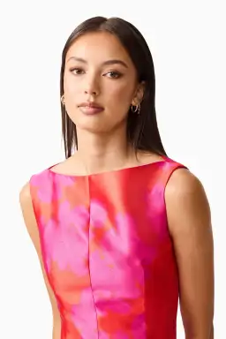 Elliat - Eloise A-Line Midi Dress in Pink & Red - Size 12 for rent on The Volte - image 4