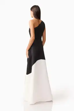 Elliat - Sorrel One Shoulder Gown in Black & White - Size 10 for rent on The Volte - image 4