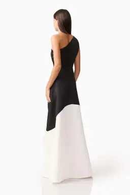 Elliat - Sorrel One Shoulder Gown in Black & White - Size 16 for rent on The Volte - image 4