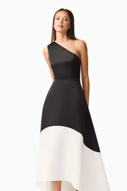Elliat - Sorrel One Shoulder Gown in Black & White - Size 16 for rent on The Volte - image 1