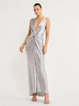 One Fell Swoop Gaia Dress Maxi Silver Size AU 10 
