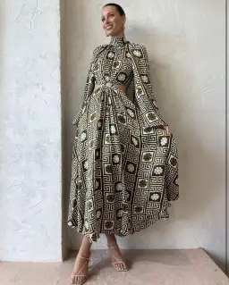 Alemais Dimi Cut Out Dress Maxi Green Size AU 12