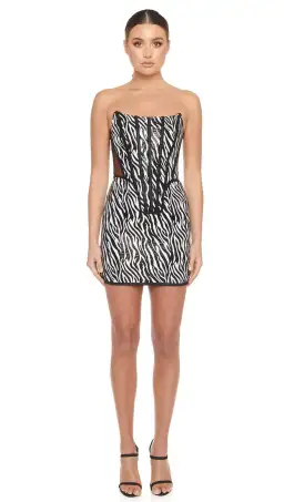 Eliya The Label Aviary Strapless Dress Animal Print Size M / AU 10 for rent on The Volte - image 1