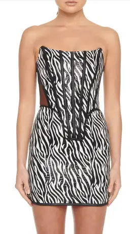 Eliya The Label Aviary Strapless Dress Animal Print Size M / AU 10 for rent on The Volte - image 3