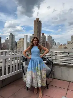 Alemais Anouk Tank Midi Dress Blue Print Size 14