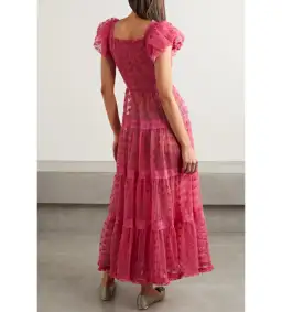Nadette Lace-trimmed Embroidered Tulle Maxi Dress Pink Size M/AU 10 for rent on The Volte - image 2