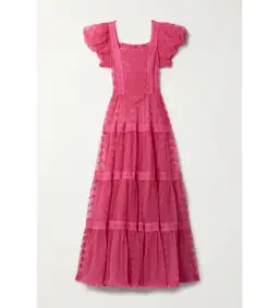 Nadette Lace-trimmed Embroidered Tulle Maxi Dress Pink Size M/AU 10 for rent on The Volte - image 5