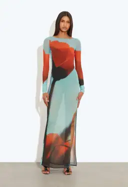 Rat & Boa Santino Maxi Dress in Tulip Print	Size S / AU 8