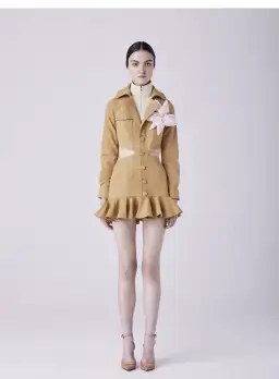 Atoir One Last Time Mini Dress Mustard Yellow Size 10  