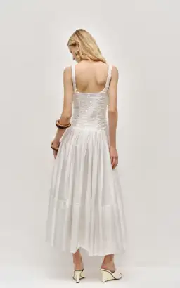 Aje Star Midi Dress Ivory Size 10 for rent on The Volte - image 2