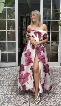 Aje Cordelia Corseted Maxi Dress Floral Pink in Size 8 for rent on The Volte - image 2