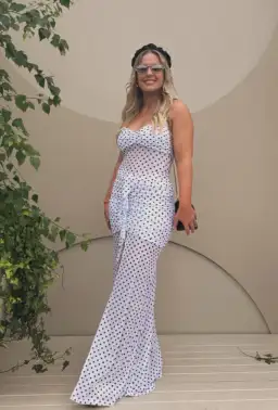 Runaway The Label Tallula Maxi Dress White Polka Dot size Medium / 10 for rent on The Volte - image 1