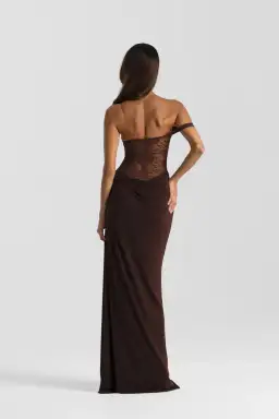 Natalie Rolt Sloane Maxi Dress Espresso Size AU 8 for rent on The Volte - image 4