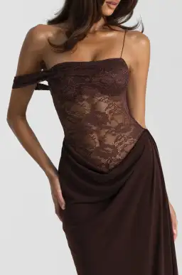 Natalie Rolt Sloane Maxi Dress Espresso Size AU 8 for rent on The Volte - image 2