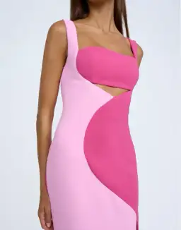 By Johnny Two Tone Curve Midi Dress - Size 10 for rent on The Volte - image 5