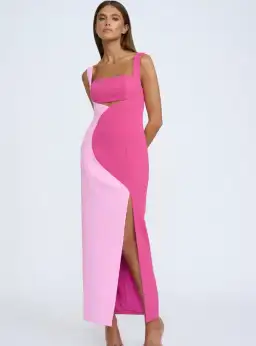 By Johnny Two Tone Curve Midi Dress - Size 10 for rent on The Volte - image 4