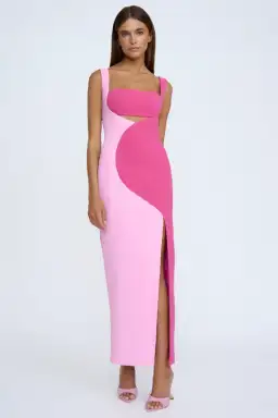 By Johnny Two Tone Curve Midi Dress - Size 10 for rent on The Volte - image 1