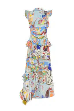 Alemais Aurelia Gown Multi Print Size 8 for rent on The Volte - image 4