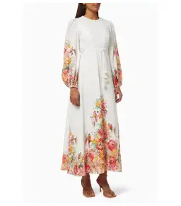 Zimmermann Mae Midi Dress White Floral Size 0 / AU 8 for rent on The Volte - image 1