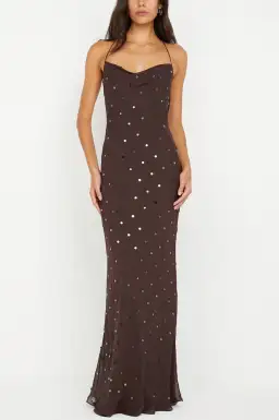 Bec & Bridge Arielle Slip Maxi Dress Brown Size 10