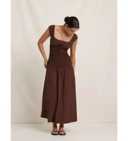 Peony Sonnet Pecan Midi Dress Brown Size M / AU 10 for rent on The Volte - image 2